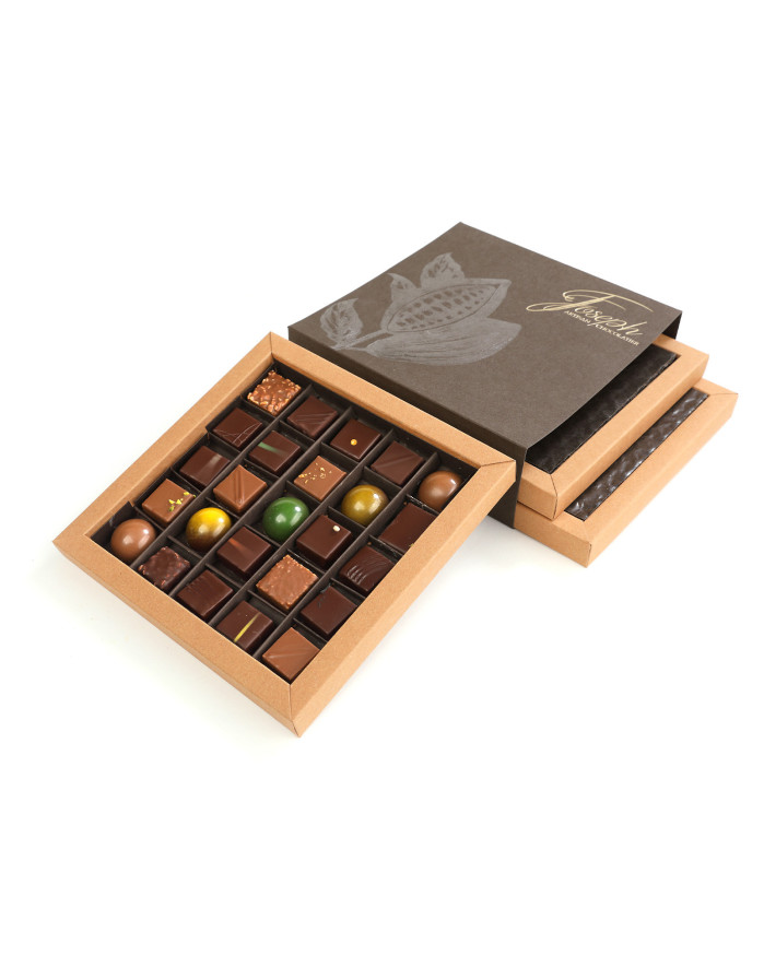 COFFRET 75 CHOCOLAT 100% NOIR - 540G