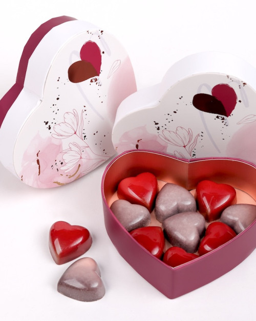 COFFRET COEUR PASTEL 9 CHOCOLATS SAINT-VALENTIN - 90G