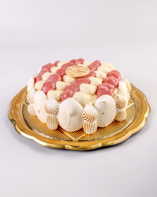  Vacherin vanille framboise 4/5 pers
